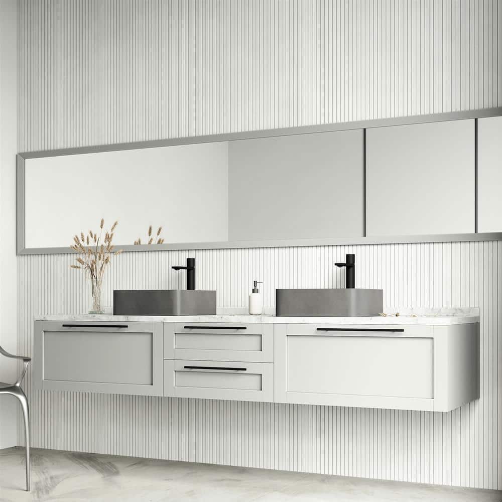 Gray Concrete Square Above-Counter Vessel Sink