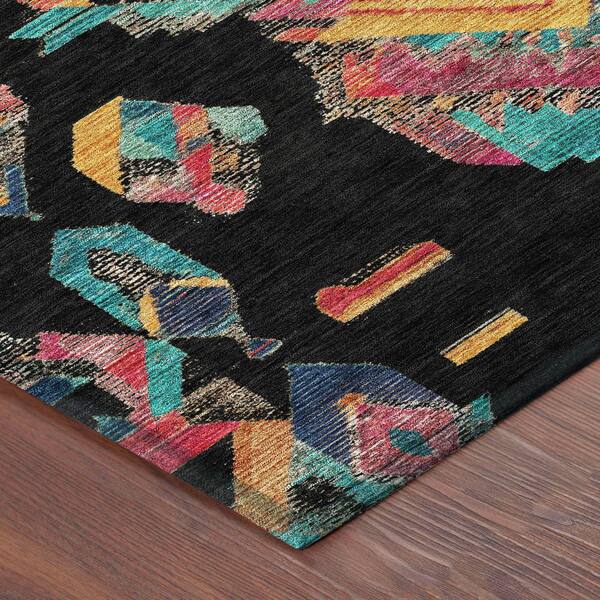 Chantille Machine Washable Indoor/Outdoor Abstract ACN2661 Black 2 ft. x 3 ft. Accent Rug