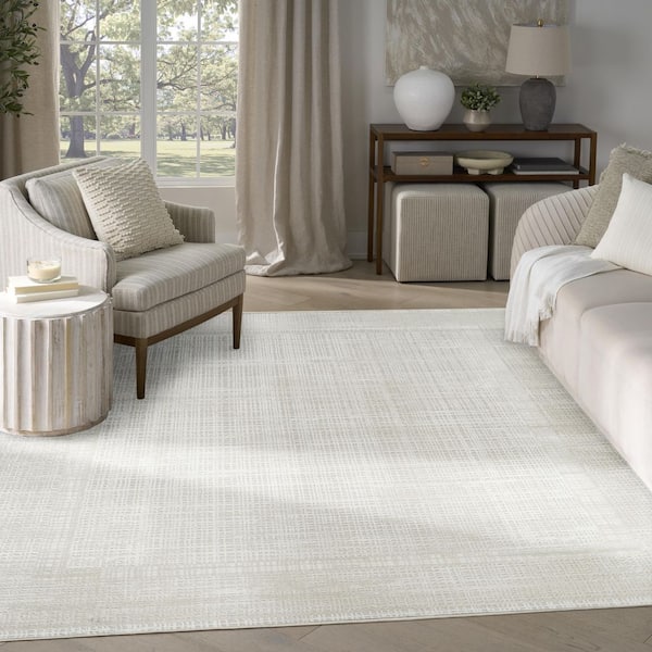 Dekor Beige 8 ft. x 10 ft. Abstract Contemporary Area Rug