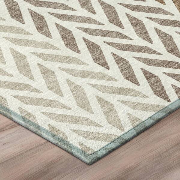 Chantille Machine Washable Indoor/Outdoor Abstract ACN3041 Ivory 2 ft. x 7 ft. Runner Rug
