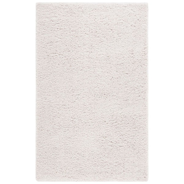 Luxe Shag 6 ft. x 9 ft. White Solid Area Rug