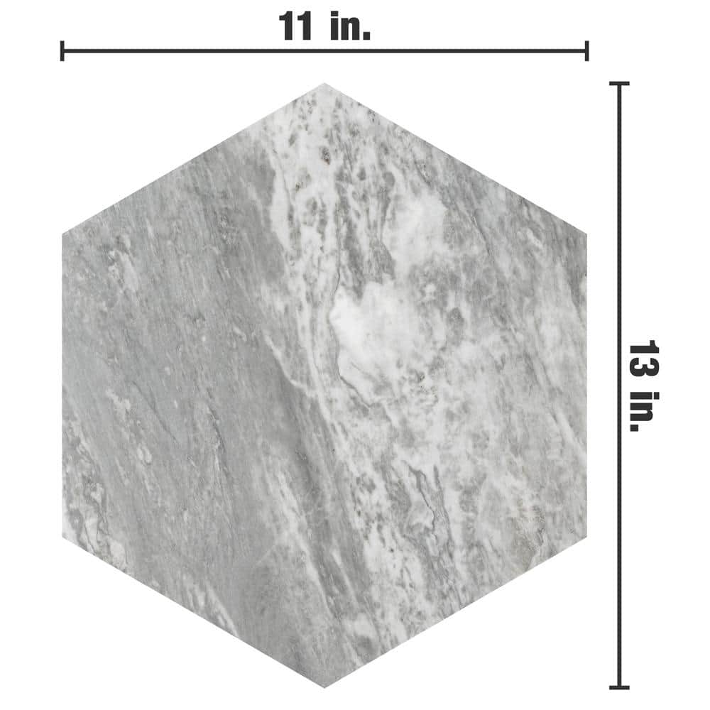 BioTech Hex 11" x 13" Matte Gray Porcelain Tile