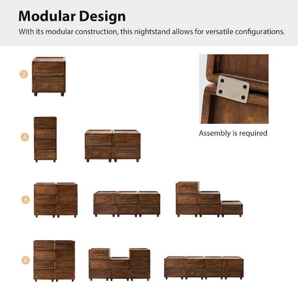 JAYDEN CREATION Geraint Walnut Transitional 8 - Drawer
