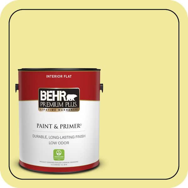 BEHR PREMIUM PLUS 1 gal. #400A-3 Pear Flat Low Odor Interior Paint & Primer