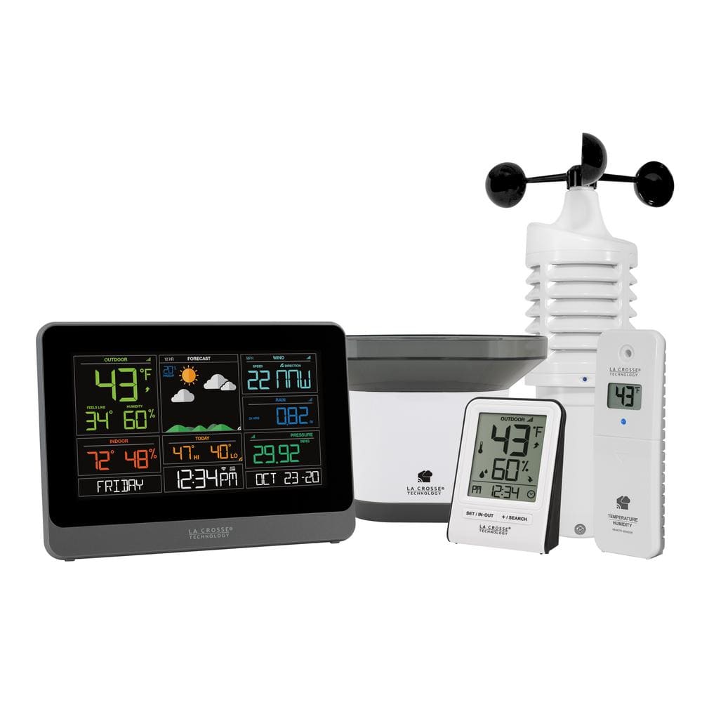 Home Wi-Fi Smart Weather Station Big 10 Color LCD and Outdoor Wireless  Sensors