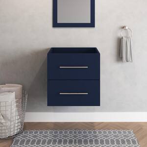 Napa 24 in. W x 22 in. D x 21 in. H Single Sink Bath Vanity Cabinet without Top in Navy Blue, Wall Mounted