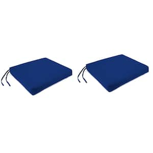 19 in. L x 17 in. W x 2 in. T Outdoor Seat Cushion in Canvas Cobalt (2-Pack)