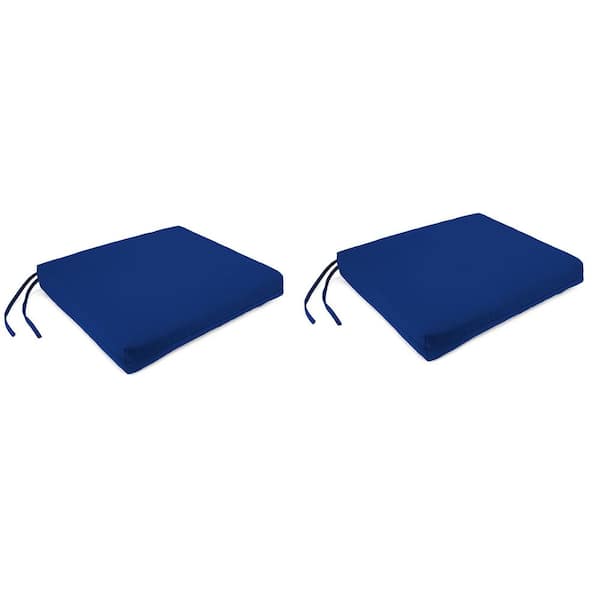 Jordan Manufacturing 19 in. L x 17 in. W x 2 in. T Outdoor Seat Cushion in Canvas Cobalt (2-Pack)