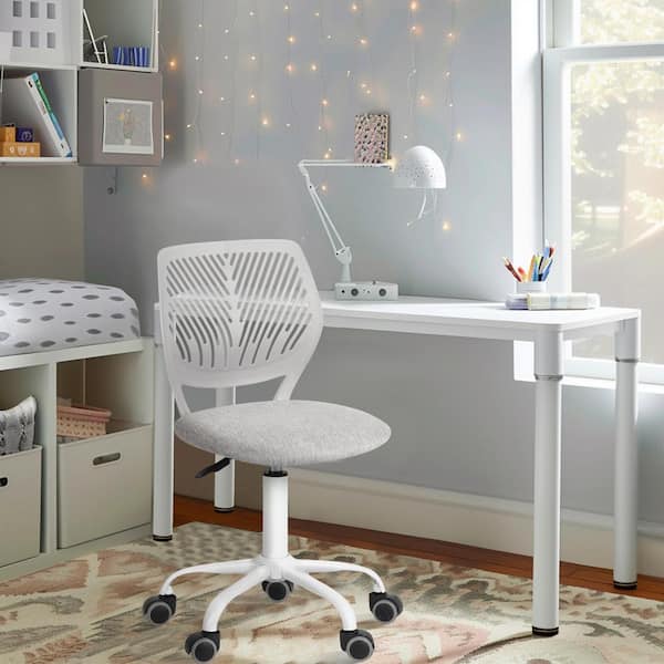 Homy Casa Carnation Mesh Ergonomic Swivel Task Chair in Verita Grey with Adjustable Height and Breathable Back Support for Teens