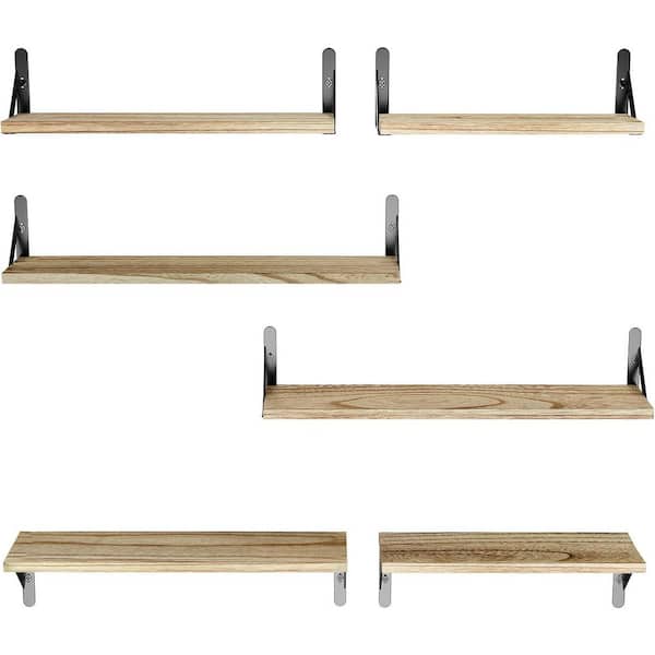 Unbranded 23.6 in. W x 4.7 in. D Wooden Floating Shelves Decorative Wall Shelf (Set of 6)