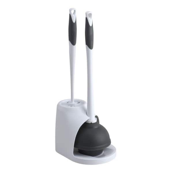 OXO Good Grips Compact Plastic Toilet Brush and Holder in Gray 12225900 -  The Home Depot