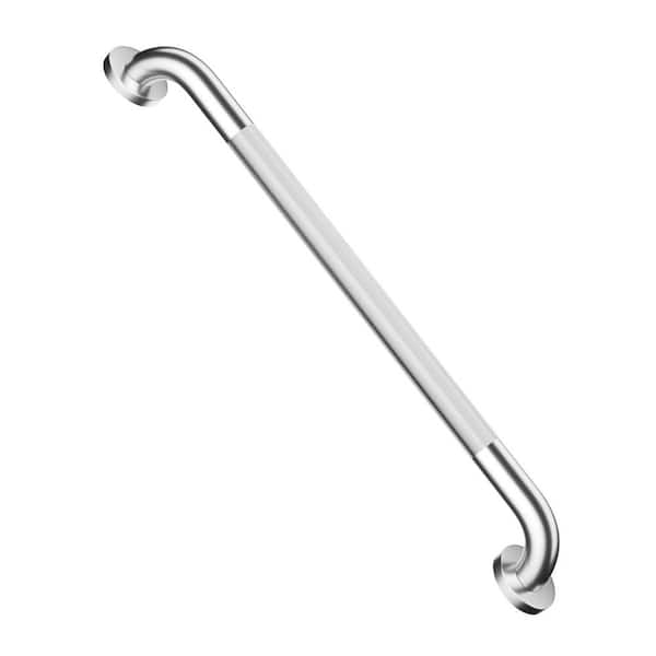 Numhew 24 in. Anti Slip Shower Grab Bar in Brushed Nickel, Knurled Bathroom Grab Bar, Safety Hand Rail Support for Elderly