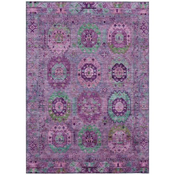 Chantille Machine Washable Indoor/Outdoor Abstract ACN2228 Purple 5 ft. x 7 ft. 6 in. Area Rug