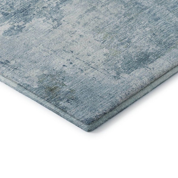 Mayfield Premium Machine Washable Abstract AMF1766 Blue 8 ft. x 10 ft. Area Rug