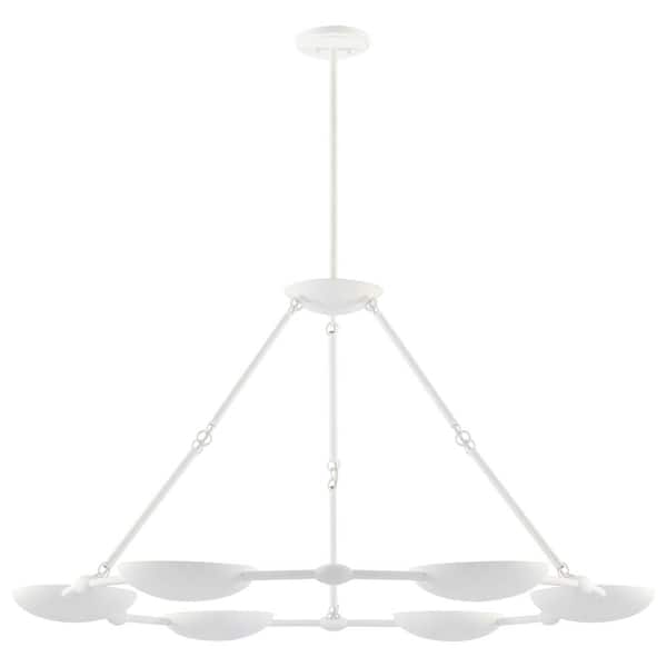 Undertas 6-Light Piastra Plaster Statement Chandelier for Dining Room, Kitchen or Living Room with No Bulbs Included