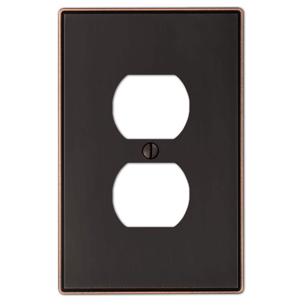 Hampton Bay Ansley 1 Gang Duplex Metal Wall Plate Aged Bronze 70DDBHB