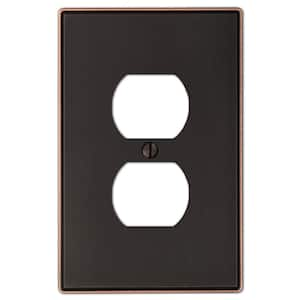 Ansley 1 Gang Duplex Metal Wall Plate - Aged Bronze