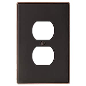 Ansley Aged Bronze 1-Gang Duplex Outlet Metal Wall Plate (4-Pack)