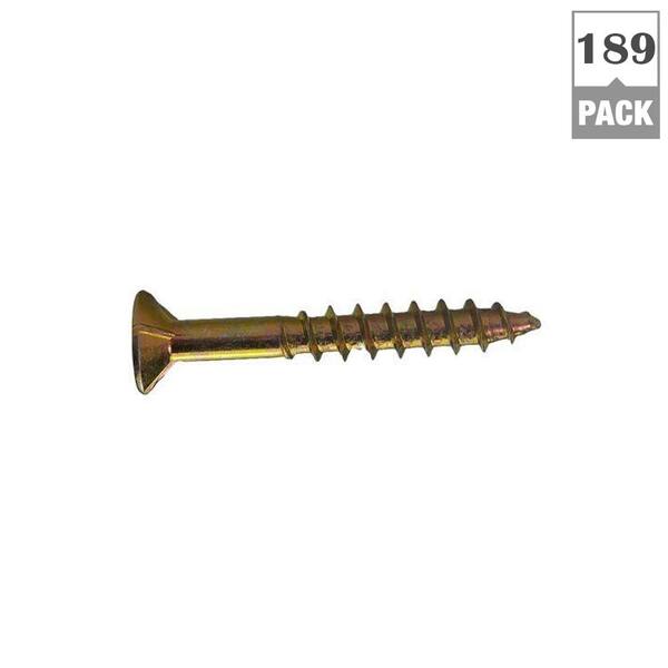 #6 x 1-5/8 in. #2 Phillips Bugle Head Coarse Thread Gold Screws 1 lb. Box