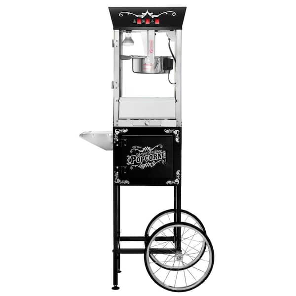 GREAT NORTHERN Matinee Movie 8 oz. Antique Black Popcorn Machine with Cart