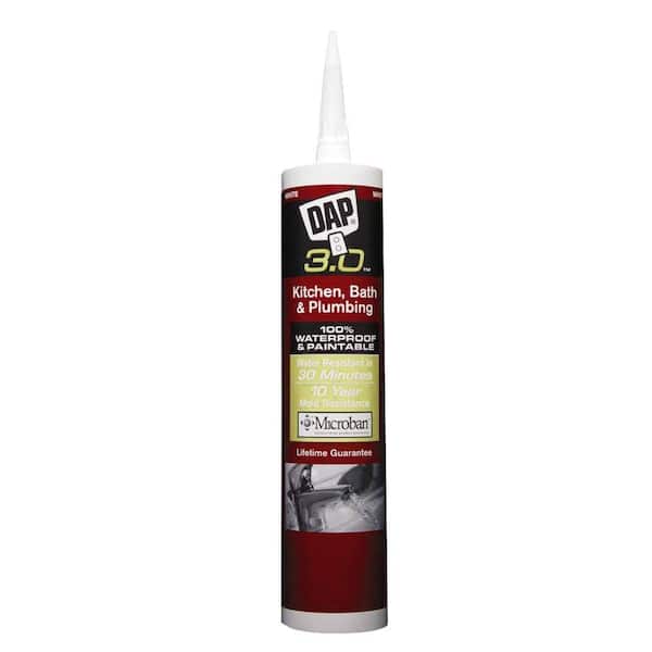 DAP 3.0 9 oz. White Kitchen and Bath High Performance Silicone Caulk