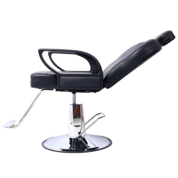 CSC DECOR INC Faux Leather Seat Reclining Salon Chair in Black