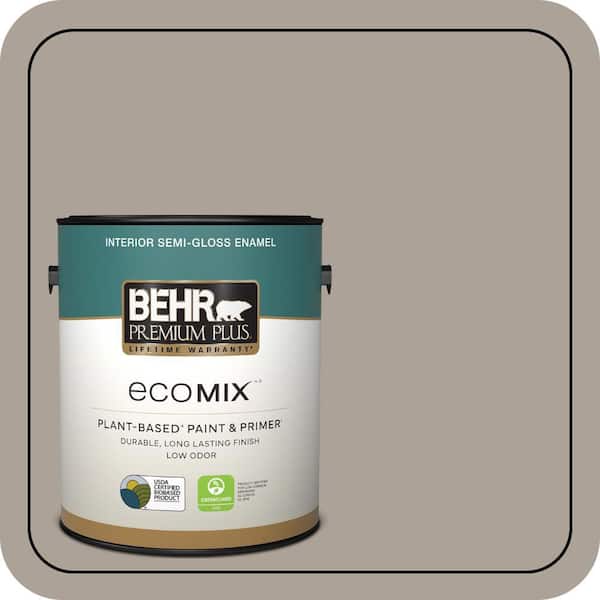 1 gal. #ECC-18-1 Quail Ridge Semi-Gloss Enamel EcoMix Plant-Based Interior Paint & Primer