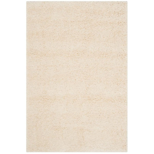 SAFAVIEH California Shag Ivory Doormat 3 ft. x 5 ft. Solid Area Rug