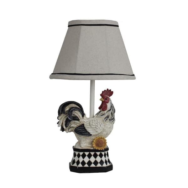 HomeRoots Josephine 14 in. Black/White Table Lamp