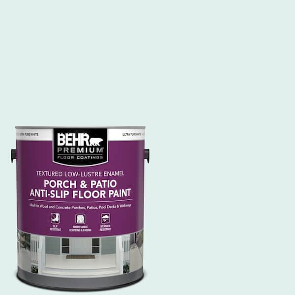 BEHR PREMIUM 1 gal. #500C-1 Himalayan Mist Textured Low-Lustre Enamel Interior/Exterior Porch and Patio Anti-Slip Floor Paint