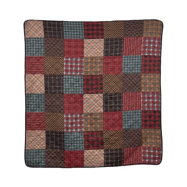 Appalachia Plaid Blue and Brown Cotton Throw Blanket