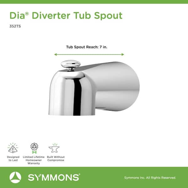 Symmons Polished Chrome Bathtub Spout Symmons Polished Chrome Bathtub Spout