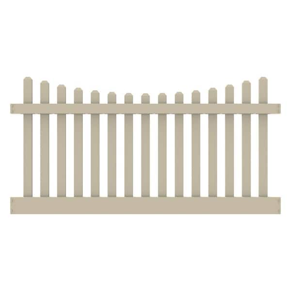 Kettle Scallop 4 ft. H x 8 ft. W Sand Vinyl Fence Panel (Unassembled)