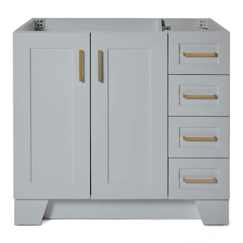 Taylor 36" Gray Freestanding Single Vanity with Brass Hardware