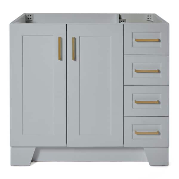 ARIEL Taylor 36 in. W x 21.5 in. D x 34.5 in. H Freestanding Bath Vanity Cabinet Only in Grey