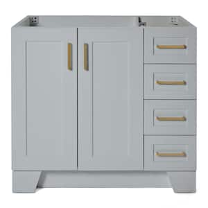 Taylor 36 in. W x 21.5 in. D x 34.5 in. H Freestanding Bath Vanity Cabinet Only in Grey