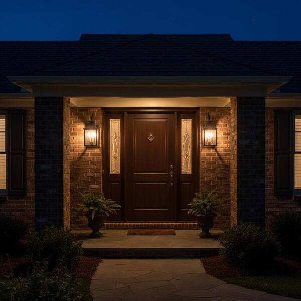 Morgan 2-Light Black Outdoor Wall Lantern Sconce ELW2283BL - The