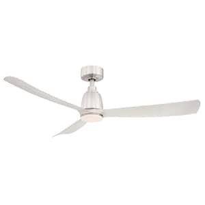 Kute 52 in. Indoor/Outdoor Brushed Nickel Ceiling Fan with Remote Control and DC Motor