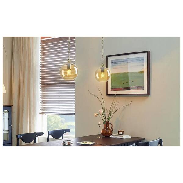 ZHLWIN Hmoe Lighting 40W 2-Light Amber modern pendant light with