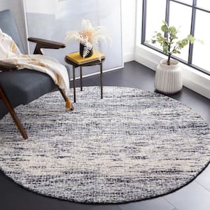 Abstract Black/Beige 6 ft. x 6 ft. Classic Crosshatch Round Area Rug