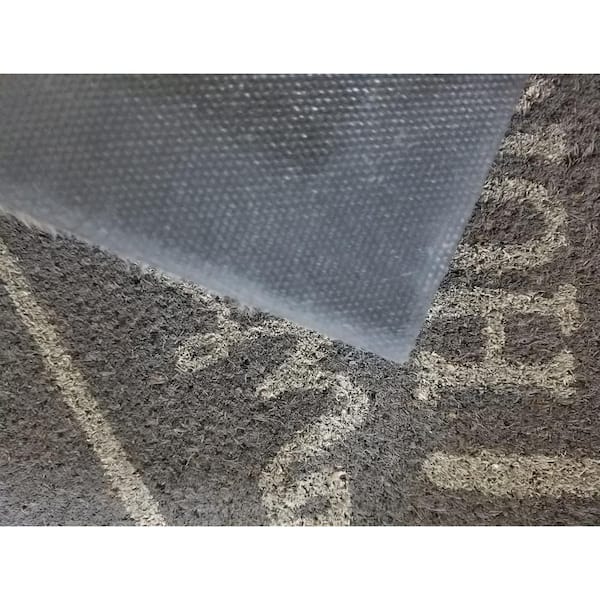 Evideco 16 in. x 24 in. Grey Sheltered Printed Front Door Mat Welcome Home Coir Coco Fibers
