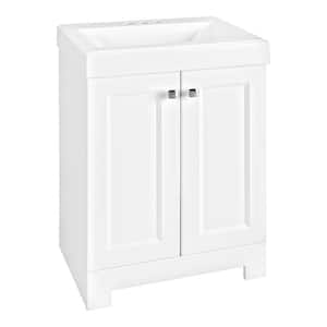 Shaila 24.5 in. W Bath Vanity in White with Cultured Marble Vanity Top in White with White Sink