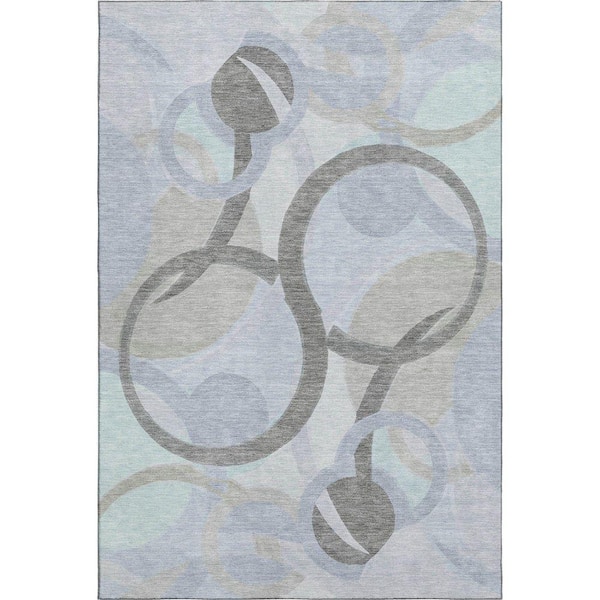Mayfield Premium Machine Washable Abstract AMF2168 Taupe 9 ft. x 12 ft. Area Rug