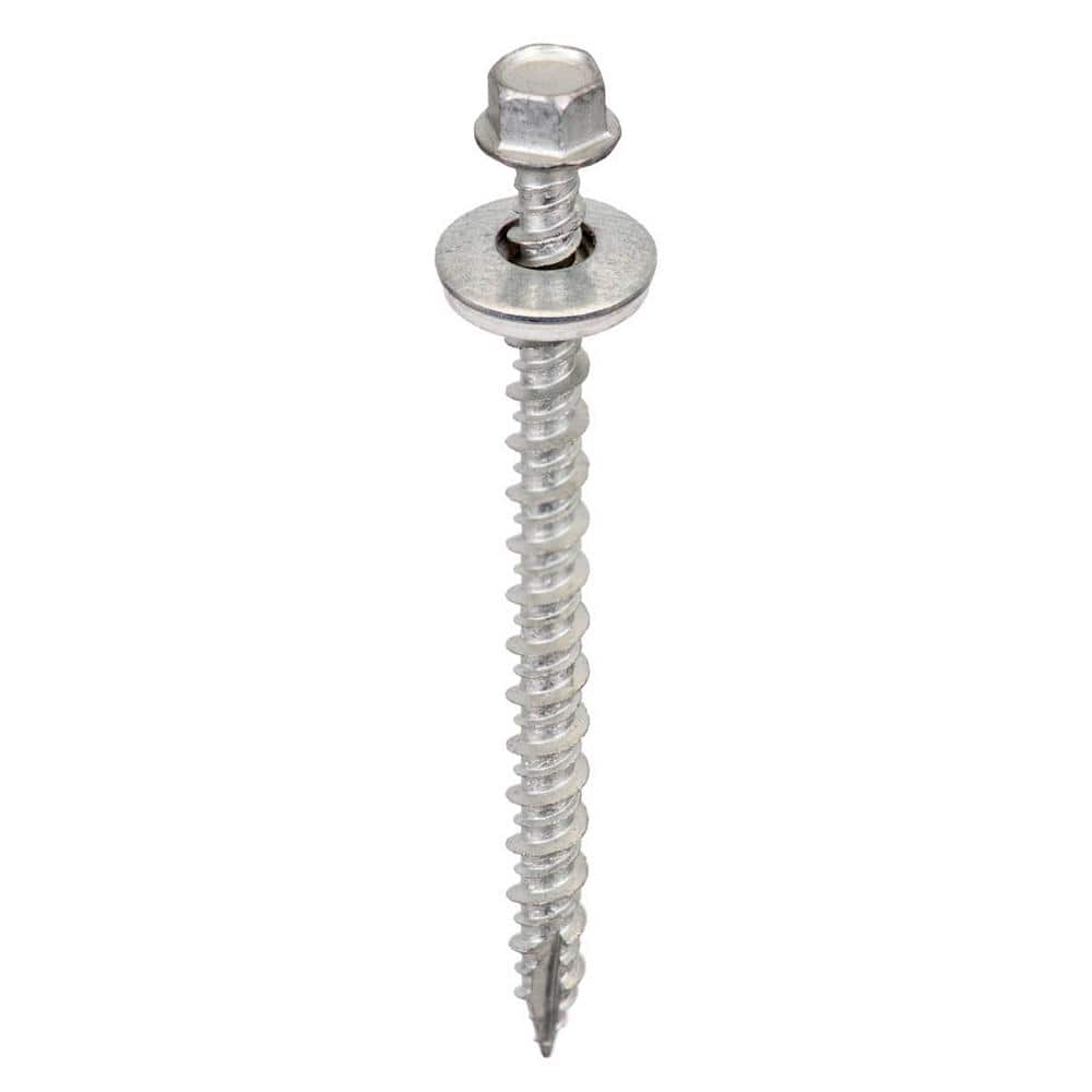 Galvanized Steel Hex Head Metal to Wood Screws, Pack of 250