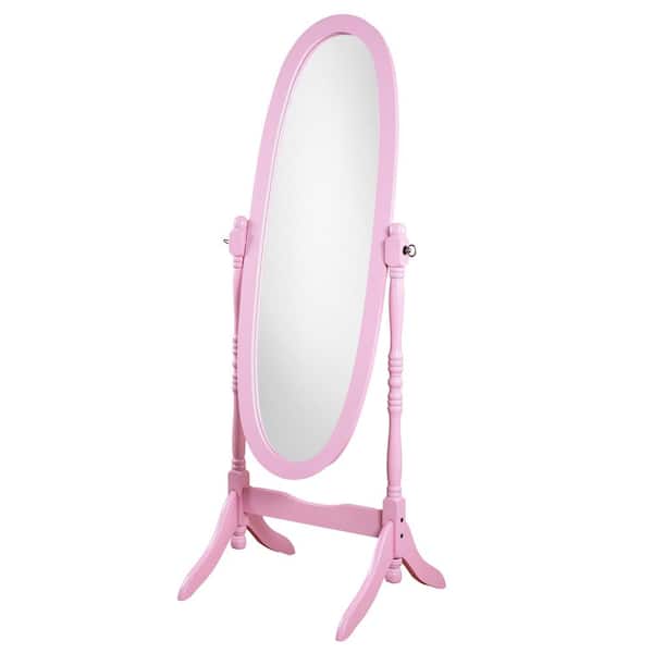 Tradrou Pink 16 in. W x 59 in. H Rectangle Metal Full Length Mirror