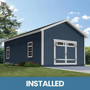 Professionally Installed Camden 16 ft. W x 16 ft. D Wood Storage Shed with Black Shingles (256 sq. ft.)