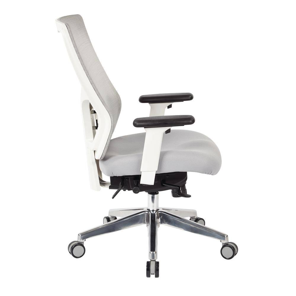 ProGrid White Mesh and Metal High-Back Adjustable Office Chair
