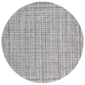 Abstract Gray/Ivory 6 ft. x 6 ft.Classic Marle Round Area Rug