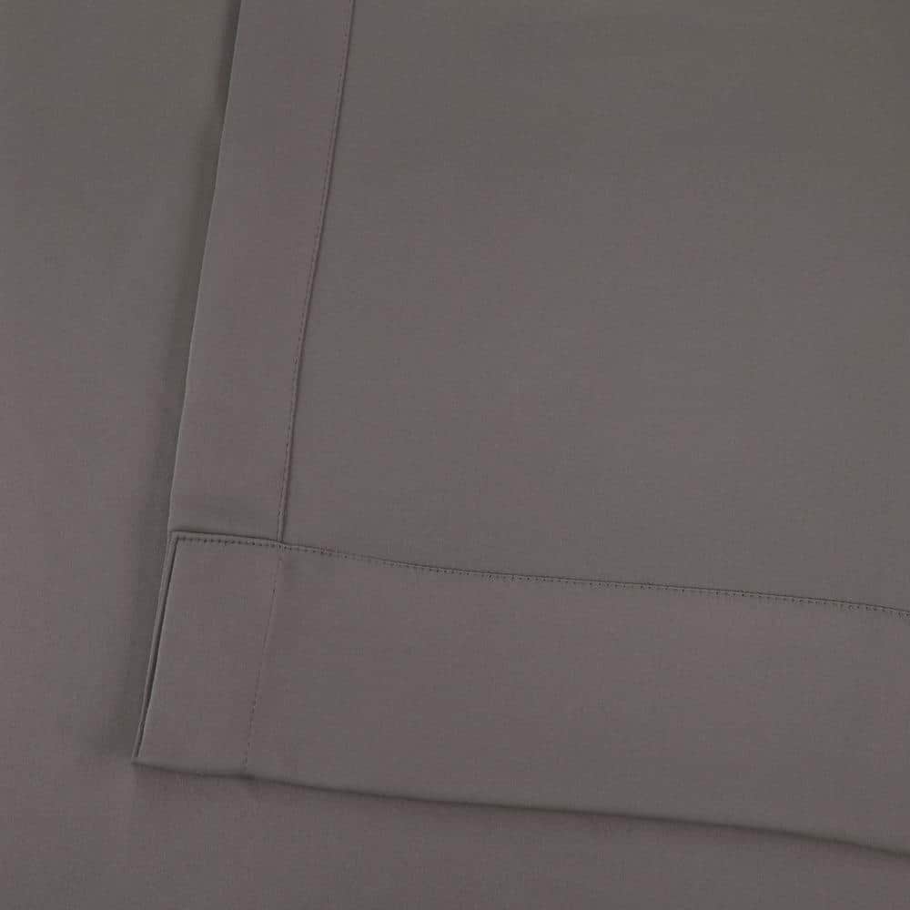 Neutral Grey Polyester Blackout Curtain Panel - 50 in. W x 108 in. L