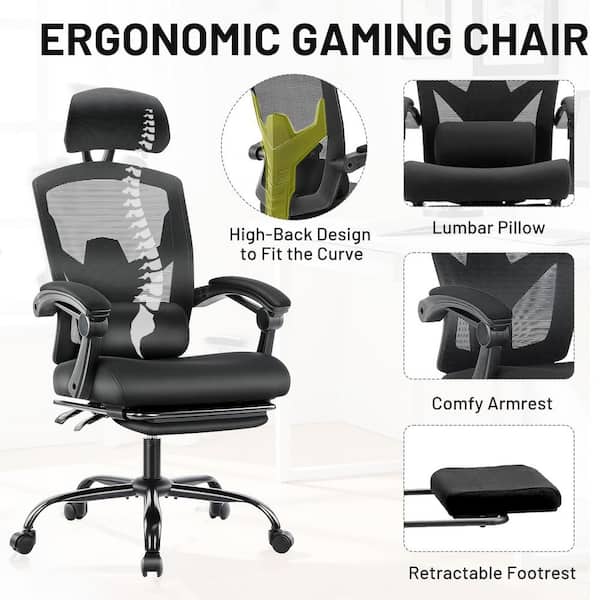 Computer Desk Ergonomic Desk Chair, High Back Gaming Chair Big And